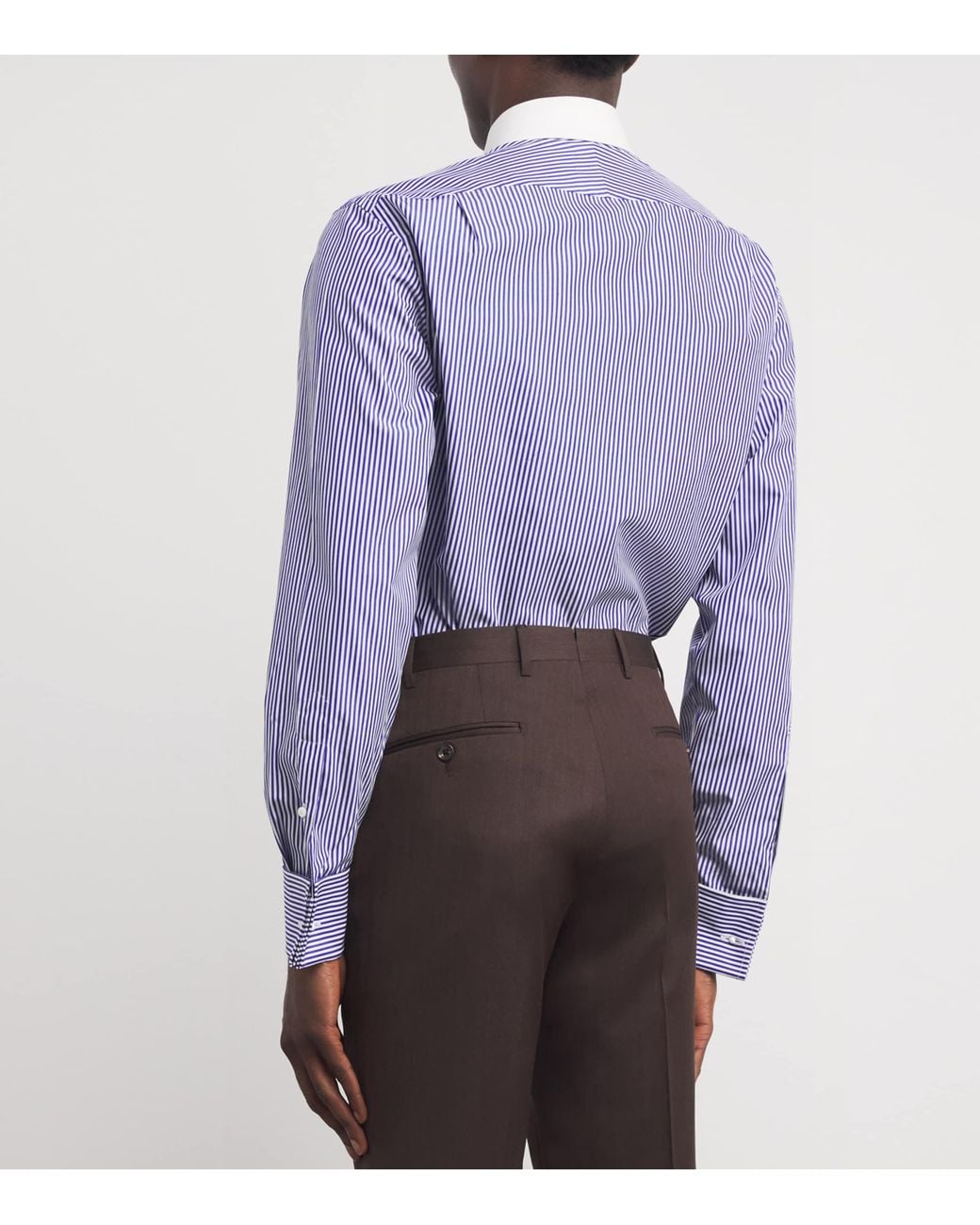Ralph Lauren Blue Cotton Bengal-Stripe Dress Shirt for men