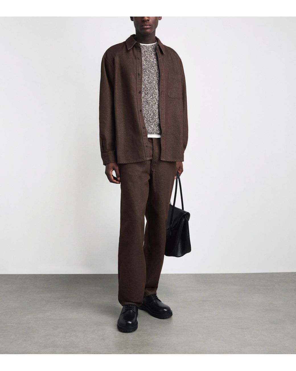 LE17SEPTEMBRE Brown Denim Overshirt for men