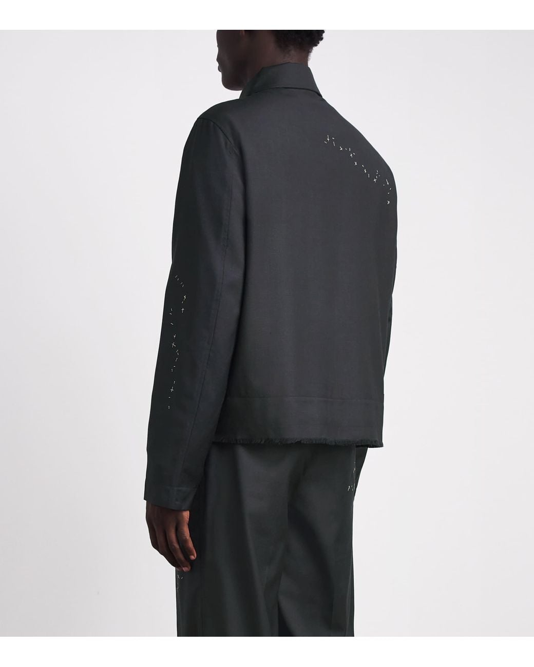DOMREBEL Black Virgin Wool Backstage Bomber Jacket for men