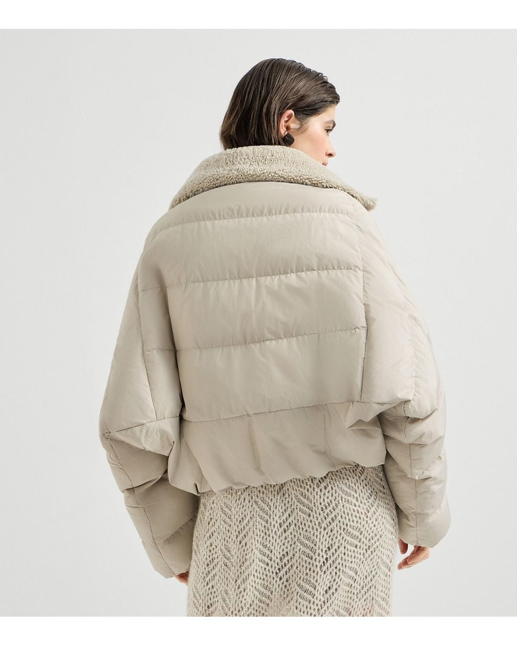 Brunello Cucinelli Natural Cotton Taffeta Down Jacket