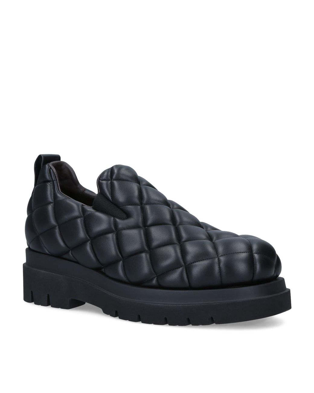 Bottega Veneta Quilted Leather Shoes in Black for Men