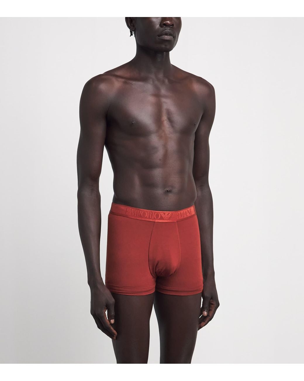 Emporio Armani Red Modal Logo Trunks for men