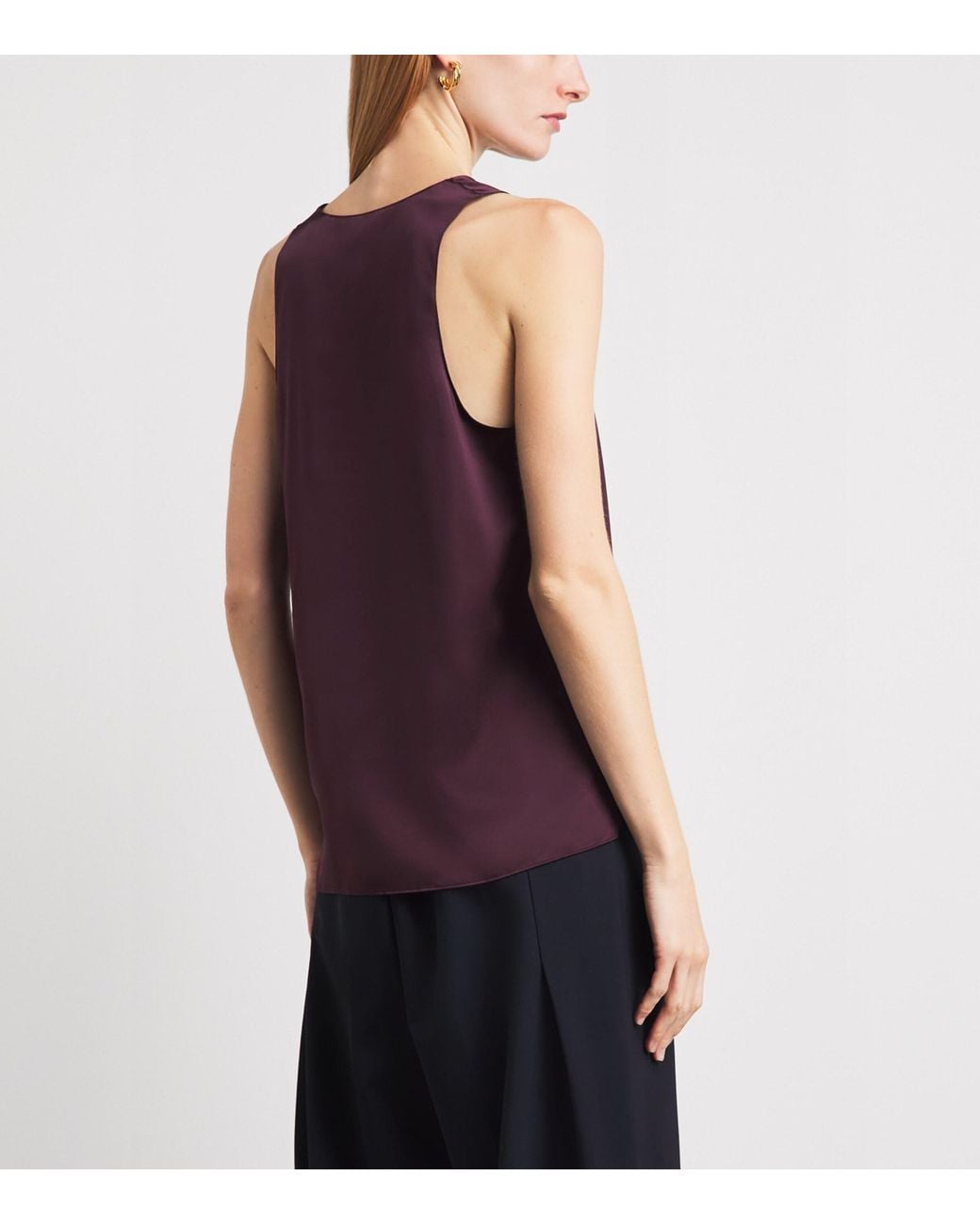 ME+EM Purple Silk Satin Tank Top
