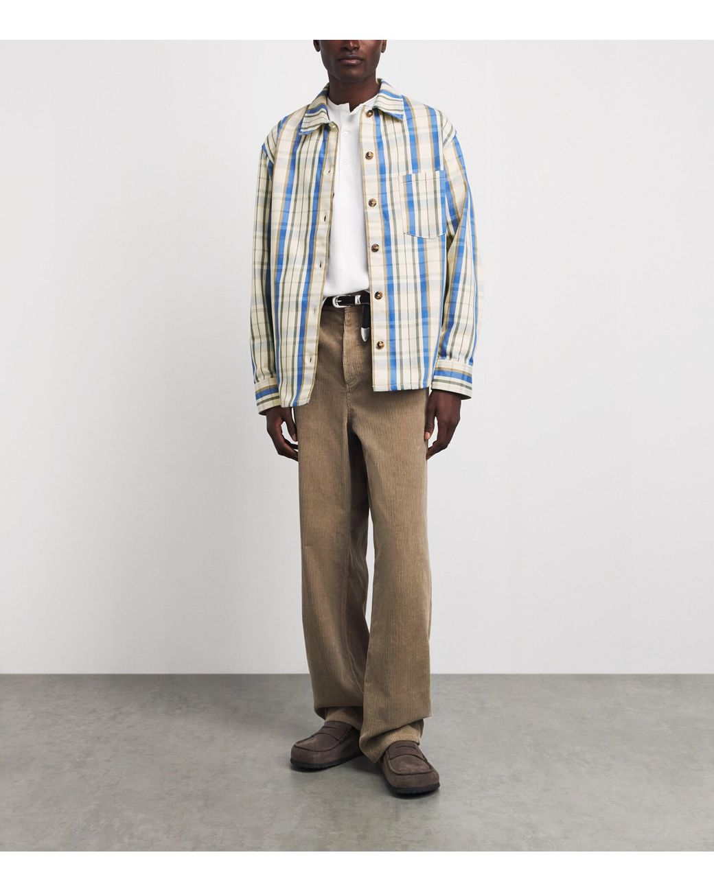 A.P.C. Blue Cotton Check Overshirt for men