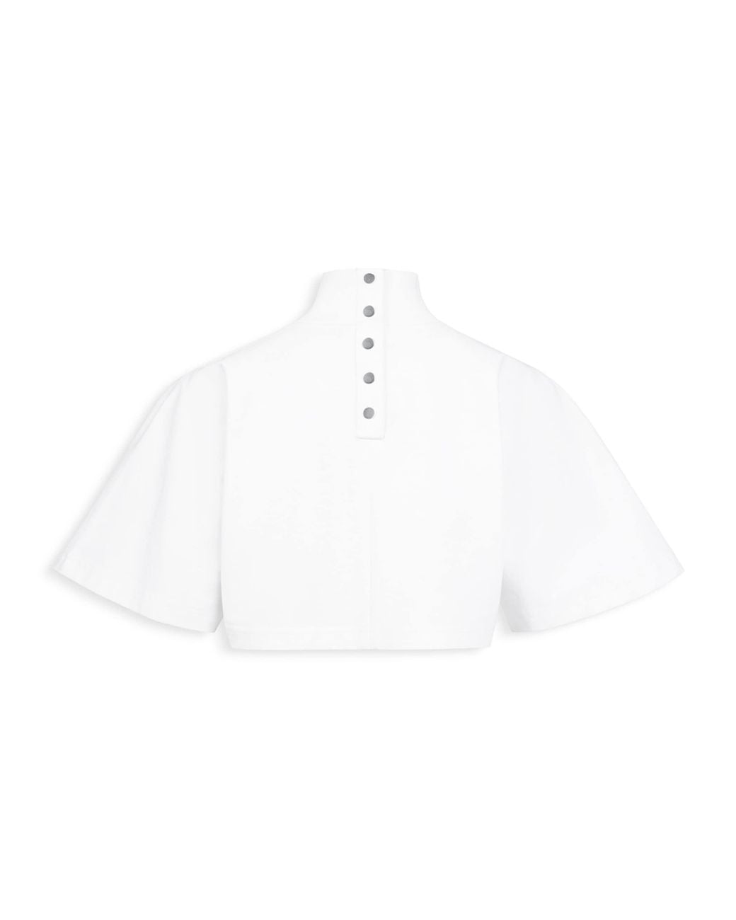 Alaïa White Cotton Jersey Cropped T-Shirt