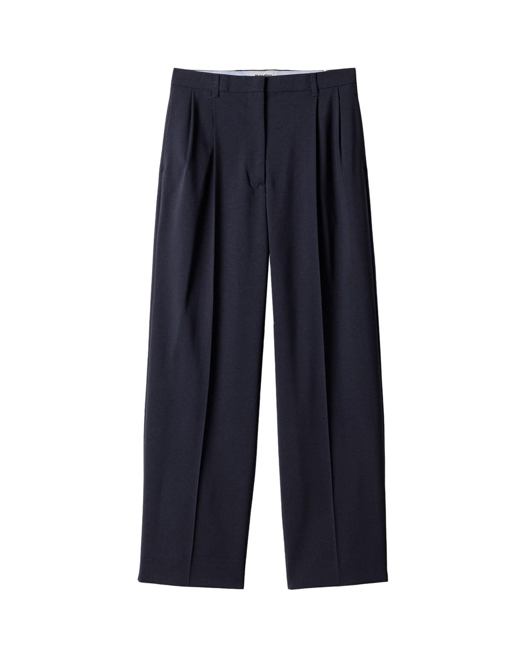 Miu Miu Blue Wool-Blend Tailored Trousers