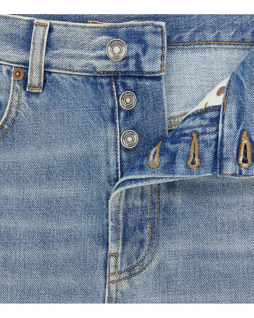 Saint Laurent Blue Neo Baggy Straight Jeans