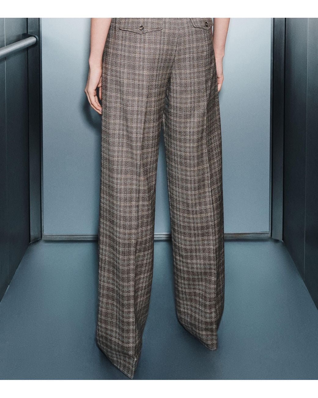 Marella Brown Wool-Blend Straight Trousers