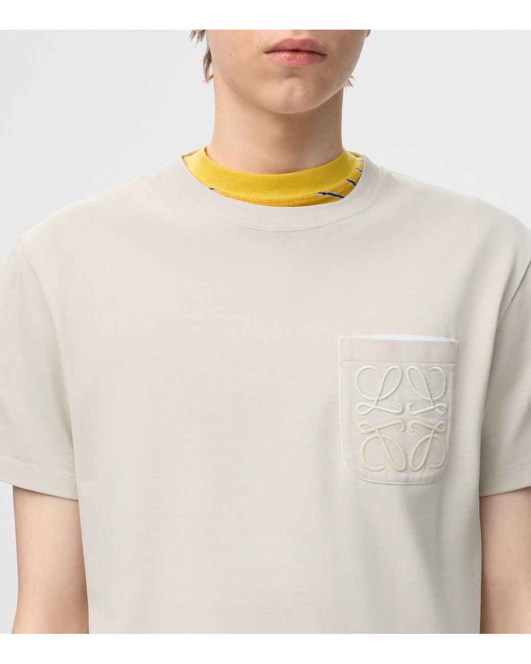 Loewe White Pocket Anagram T-Shirt for men