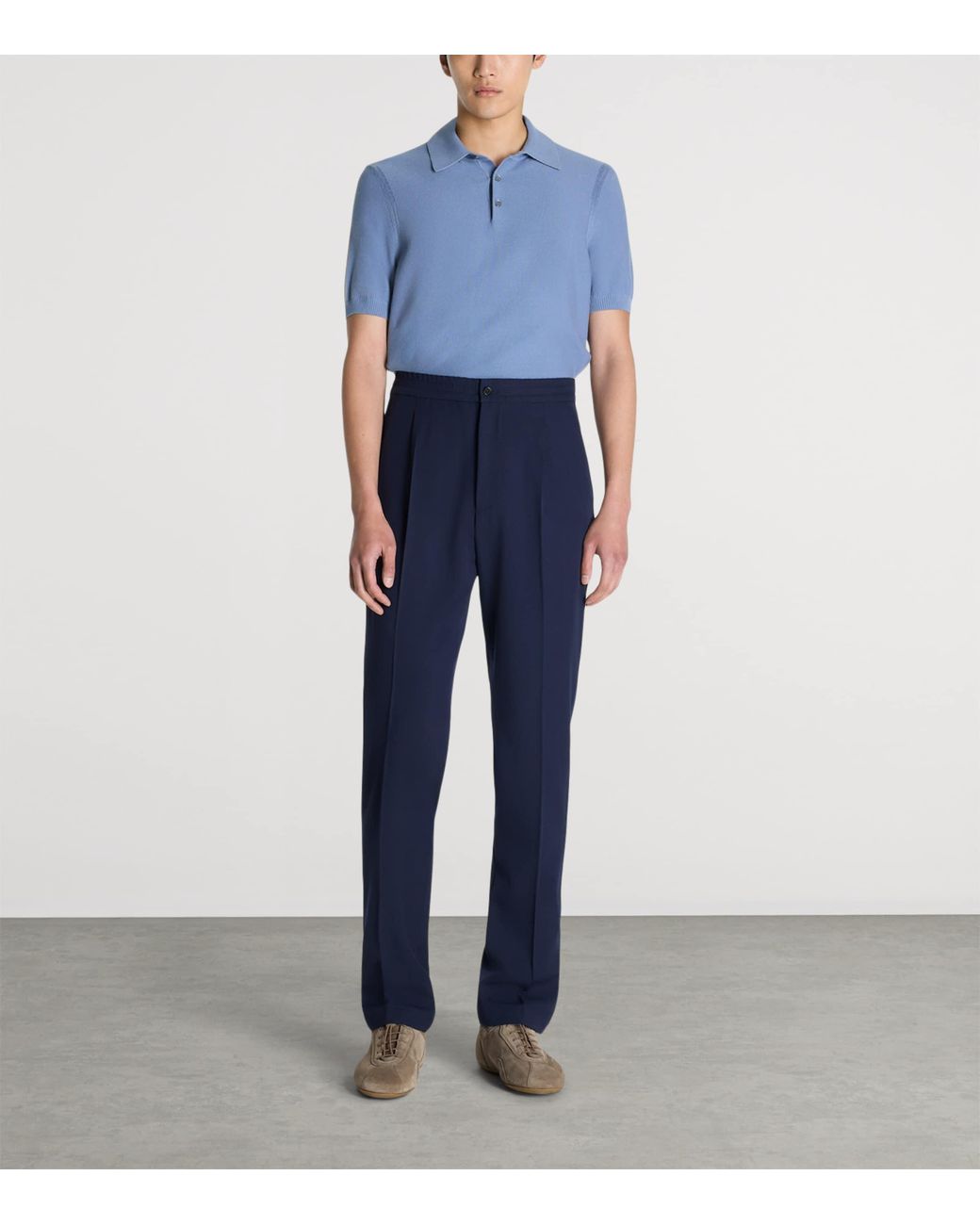 Dunhill Blue Cotton Piqué Polo Shirt for men