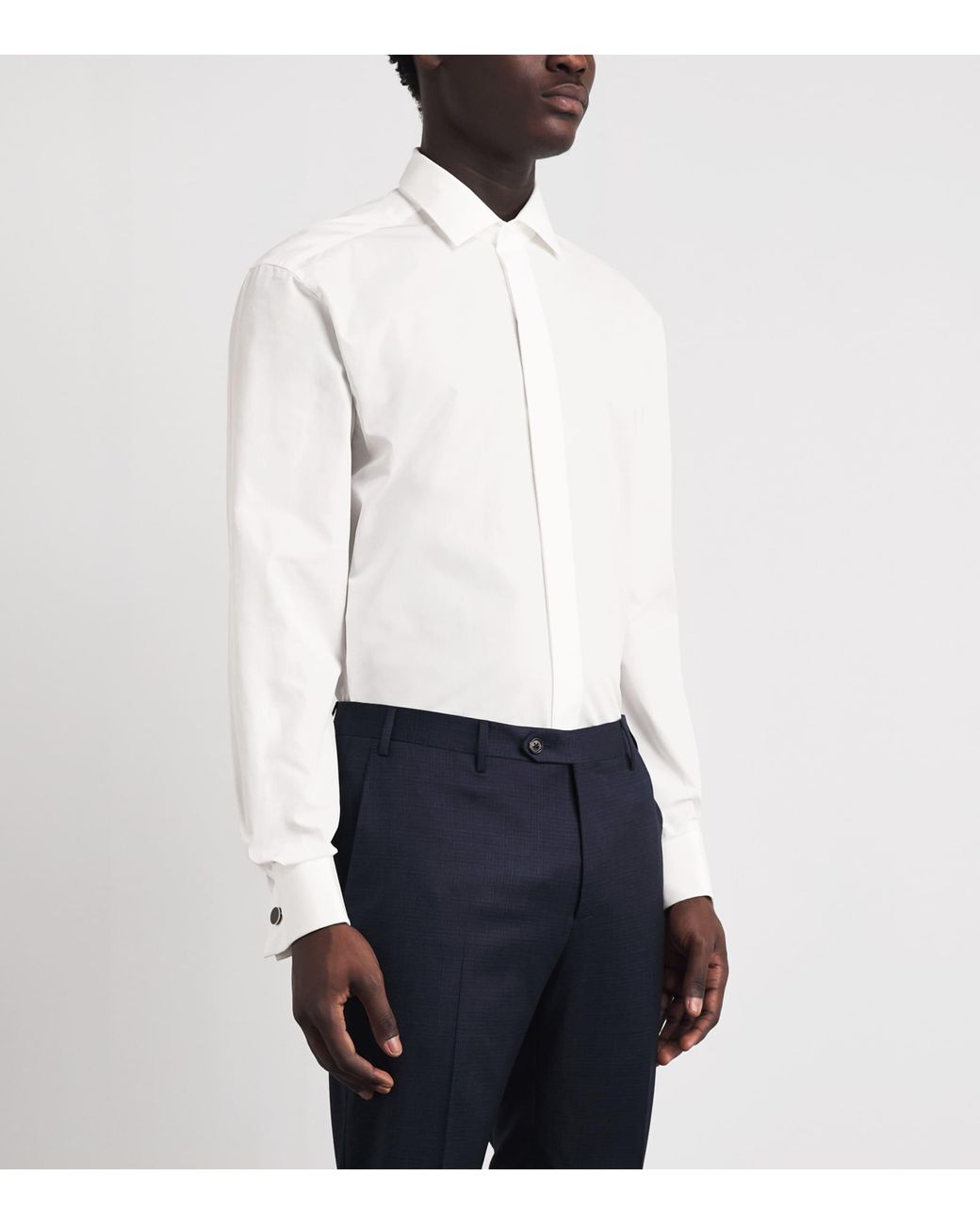 Corneliani White Cotton Evening Shirt for men