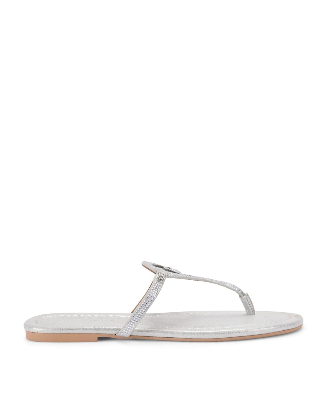Kurt Geiger White Leather Heart T-Bar Sandals