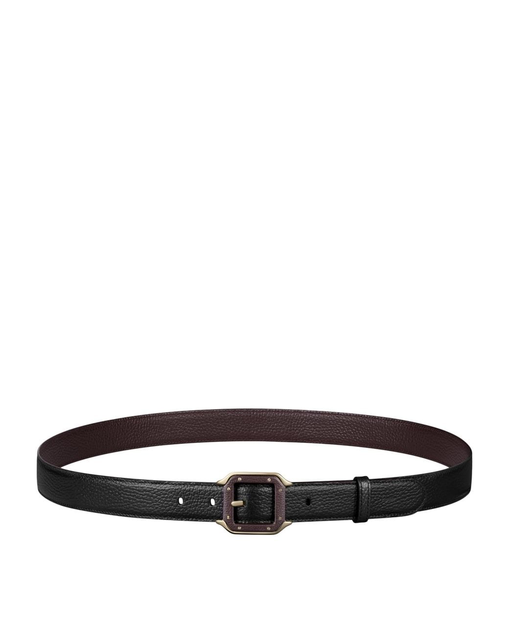 Cartier Black Leather Reversible Santos De Belt for men