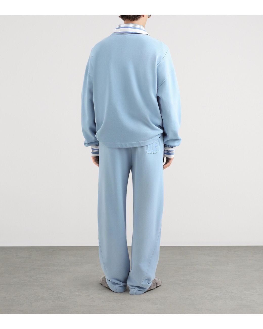 Dolce & Gabbana Blue Cotton Jersey Sweatpants for men