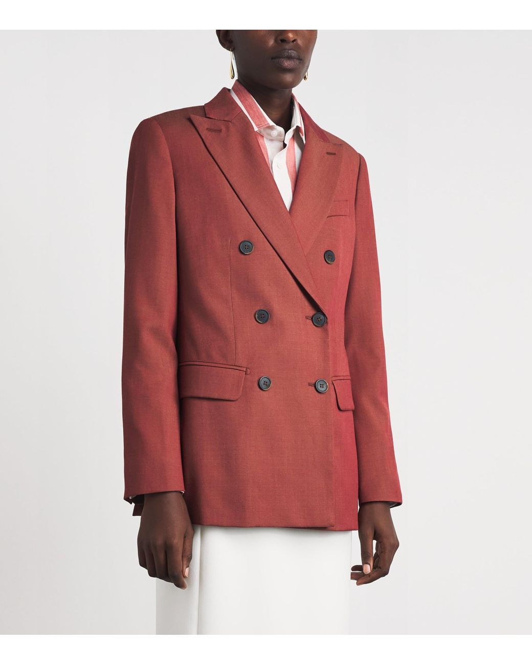Max Mara Red Virgin Wool Blazer