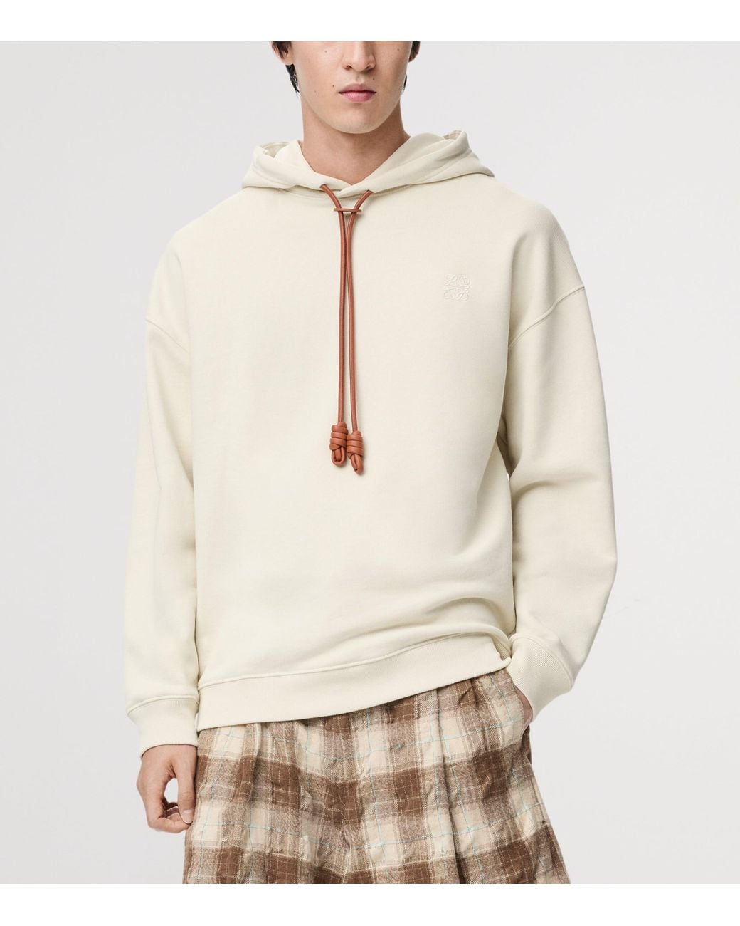 Loewe White Cotton-Blend Anagram Hoodie for men