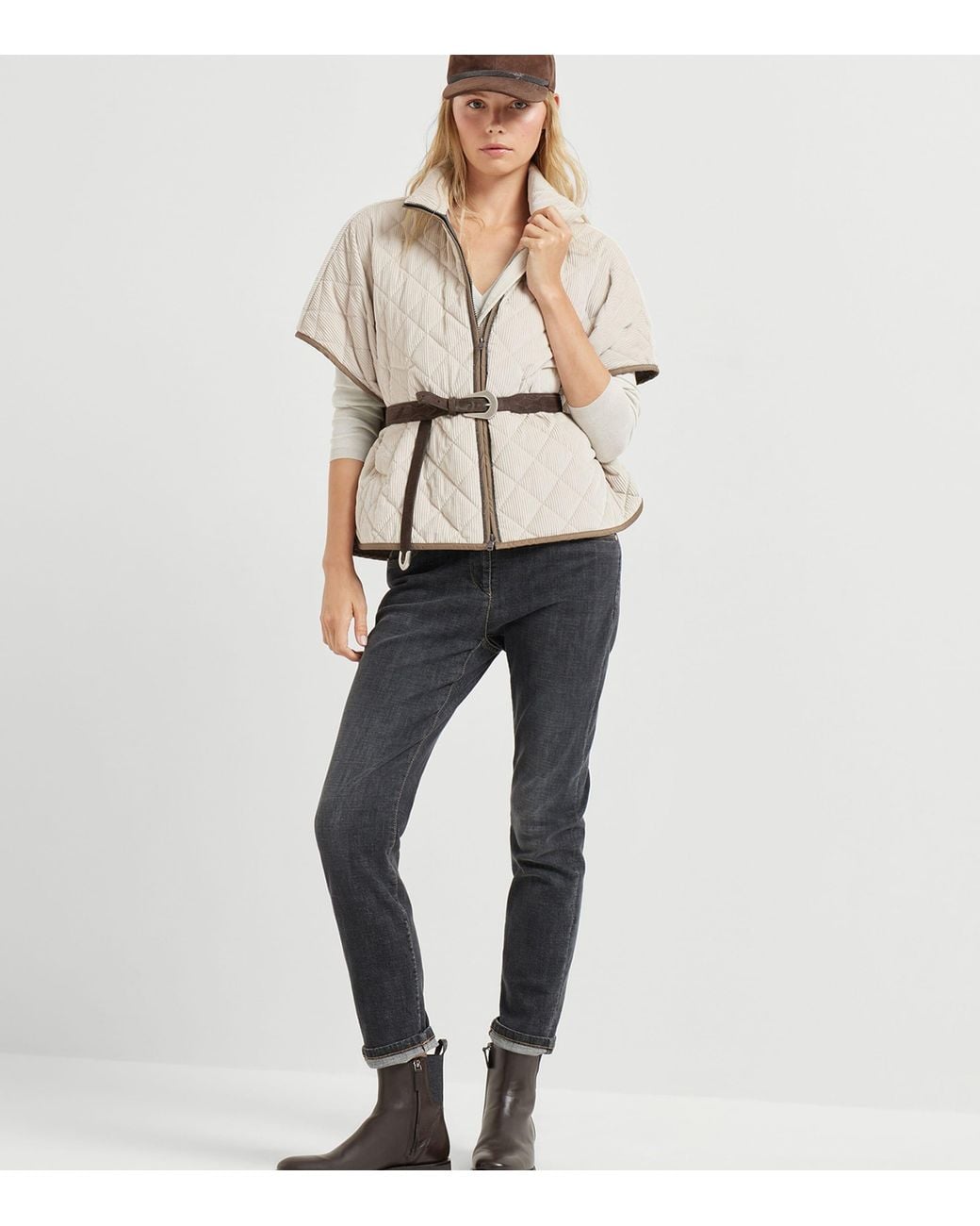 Brunello Cucinelli White Cashmere-Silk-Blend Sweater