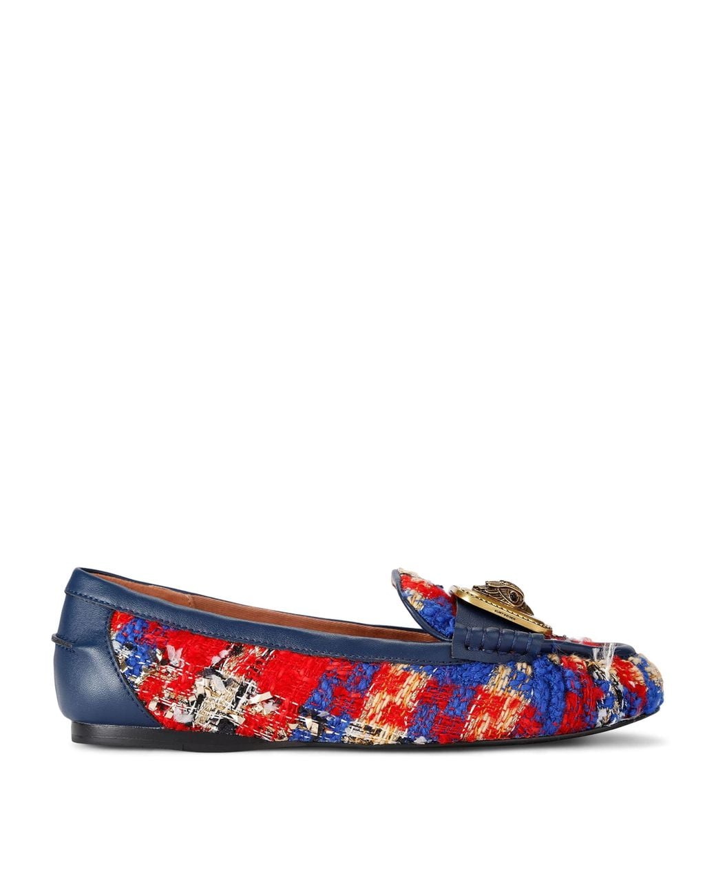 Kurt Geiger Blue Tweed Pimlico Moccasins