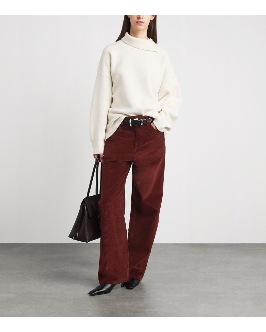 Rohe Red Corduroy Straight Trousers