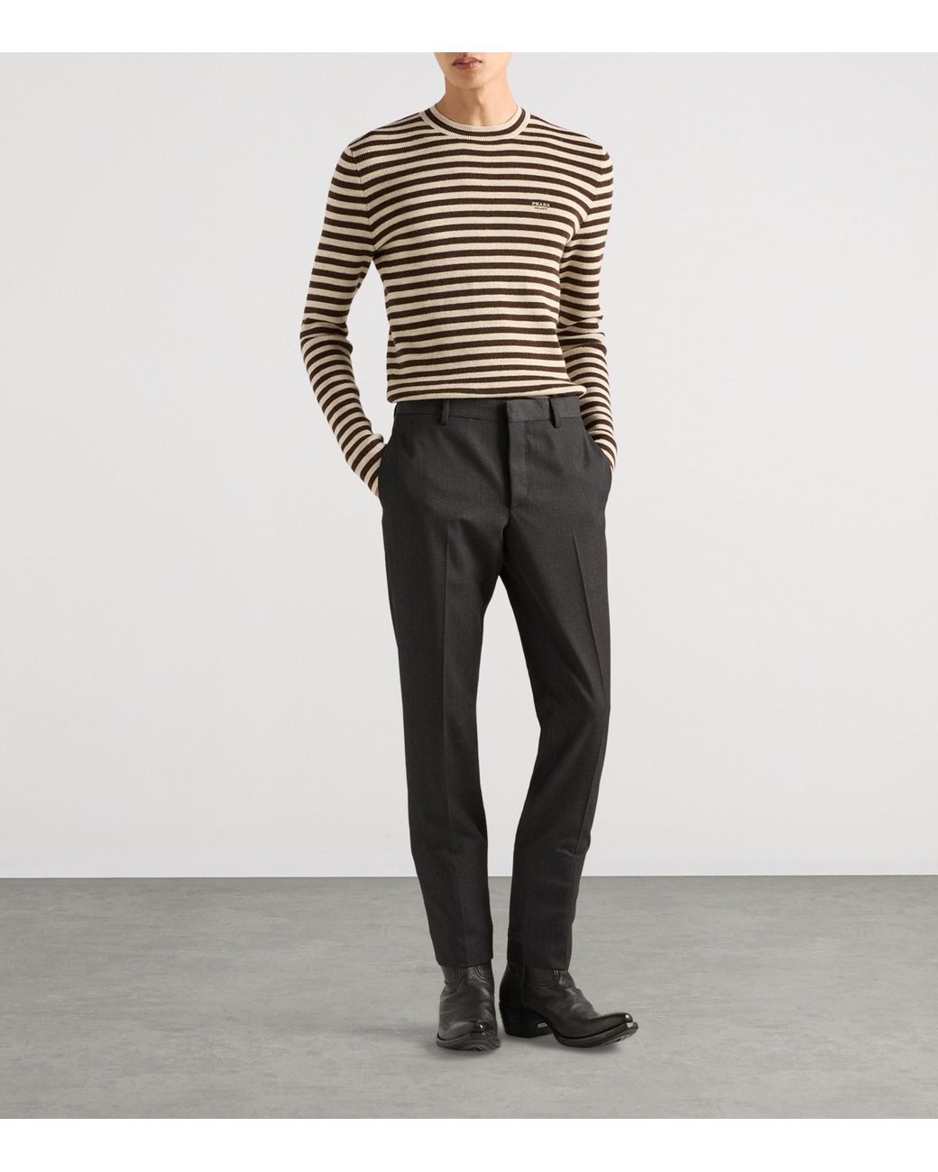 Prada Black Wool Trousers for men