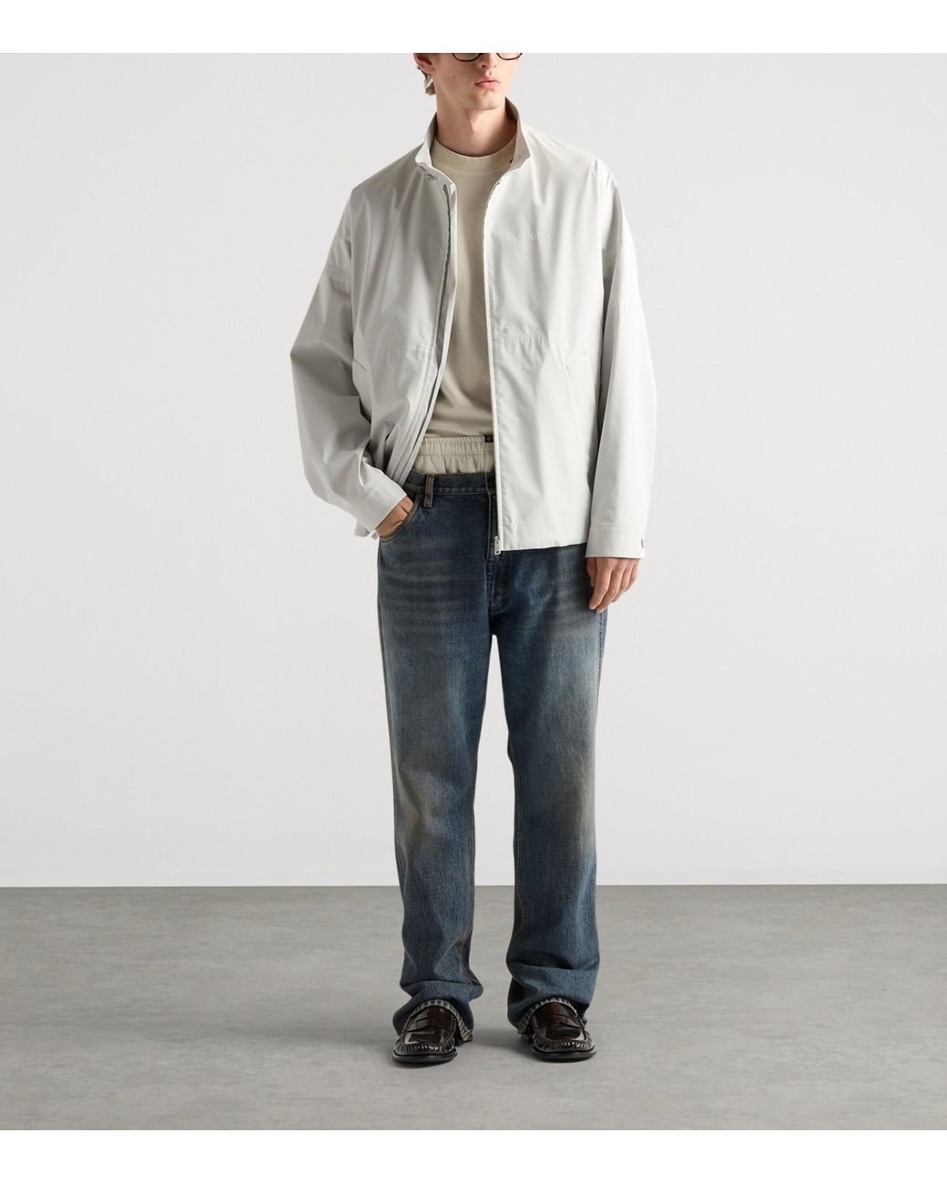 Prada White Technical Fabric Logo Jacket for men