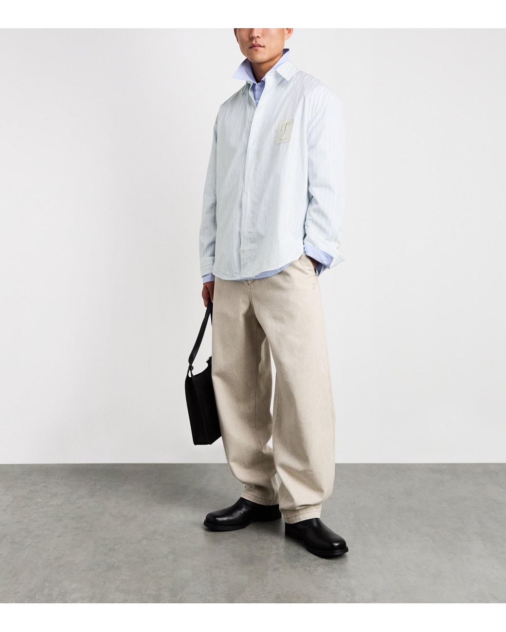 Jacquemus White Cotton Stripe Simon Ml Shirt for men