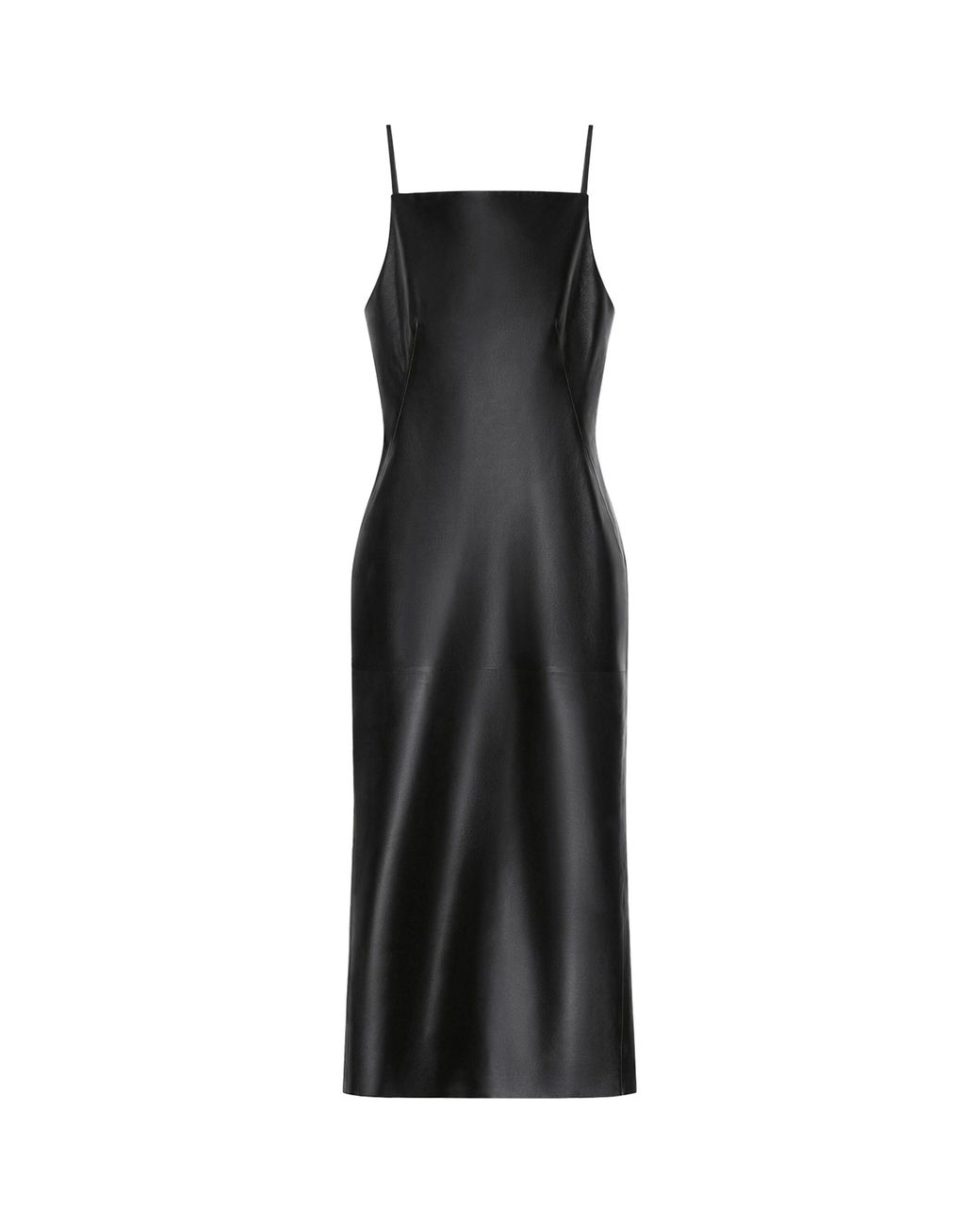 Givenchy Black Lambskin Sliced Kick-Back Midi Dress