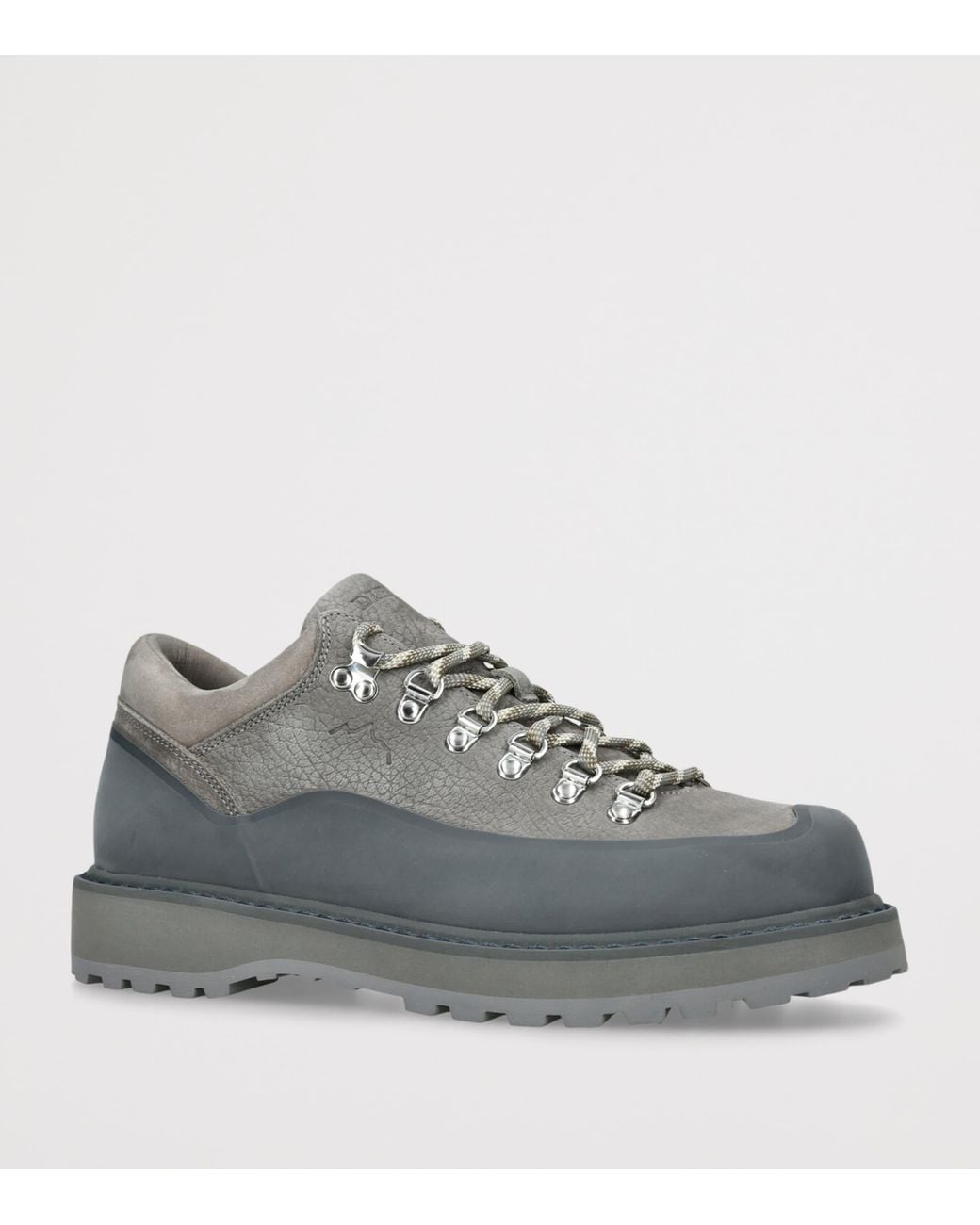 Diemme Gray Leather Cornaro Due Gomma Low-Top Boots for men