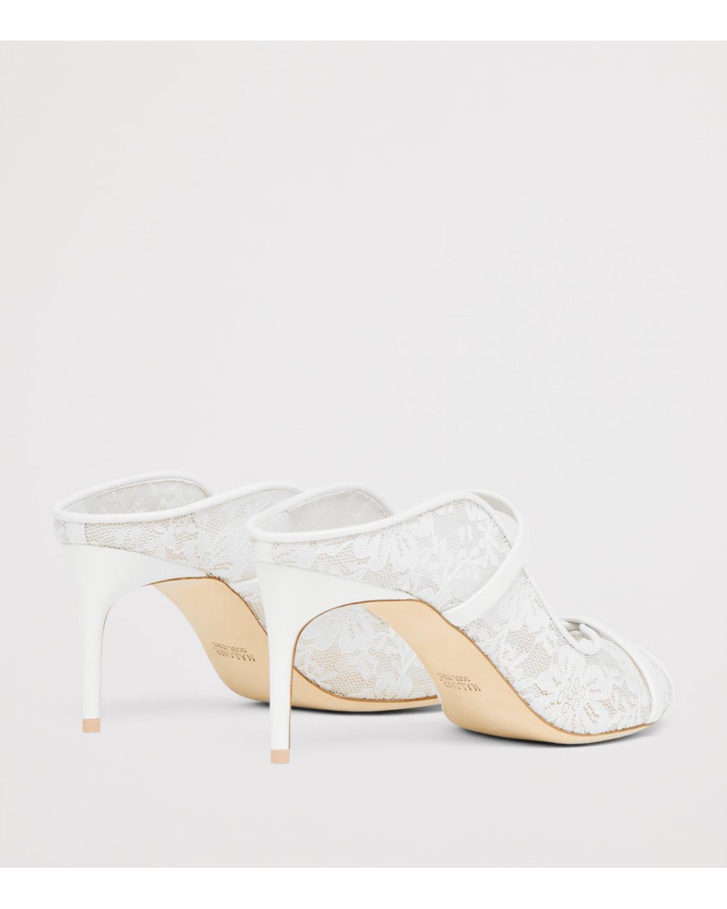 Malone Souliers White Lace Noah Heeled Sandals 70