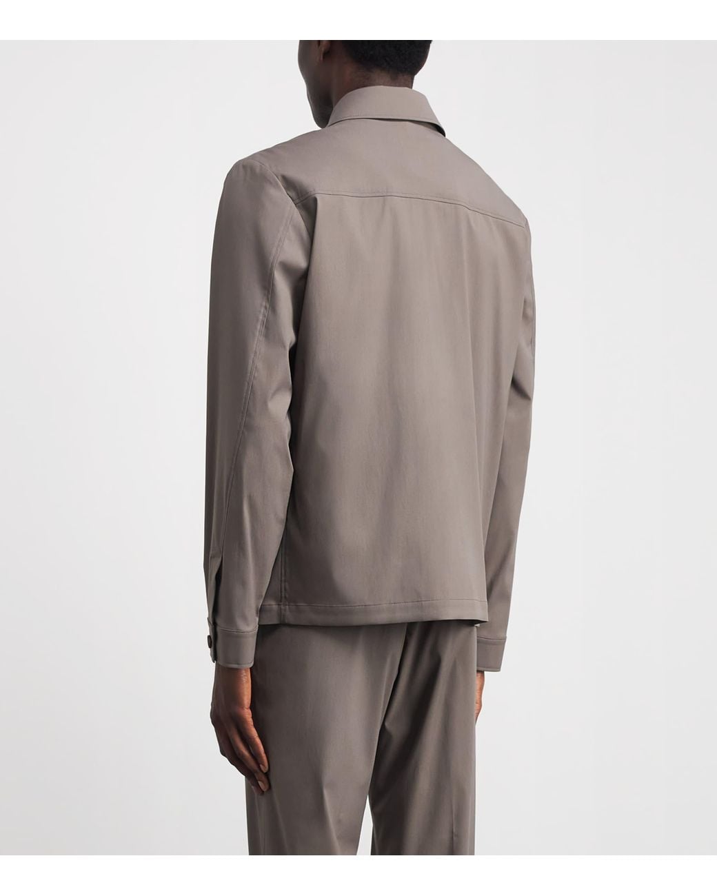 Corneliani Brown Water-Repellent Techwool Overshirt for men