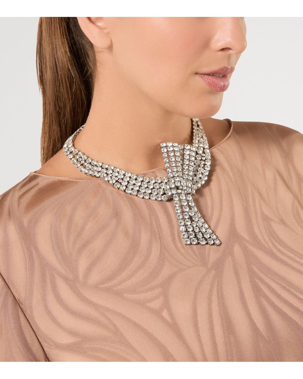 Marina Rinaldi Metallic Rhinestone-Embellished Butterfly Choker