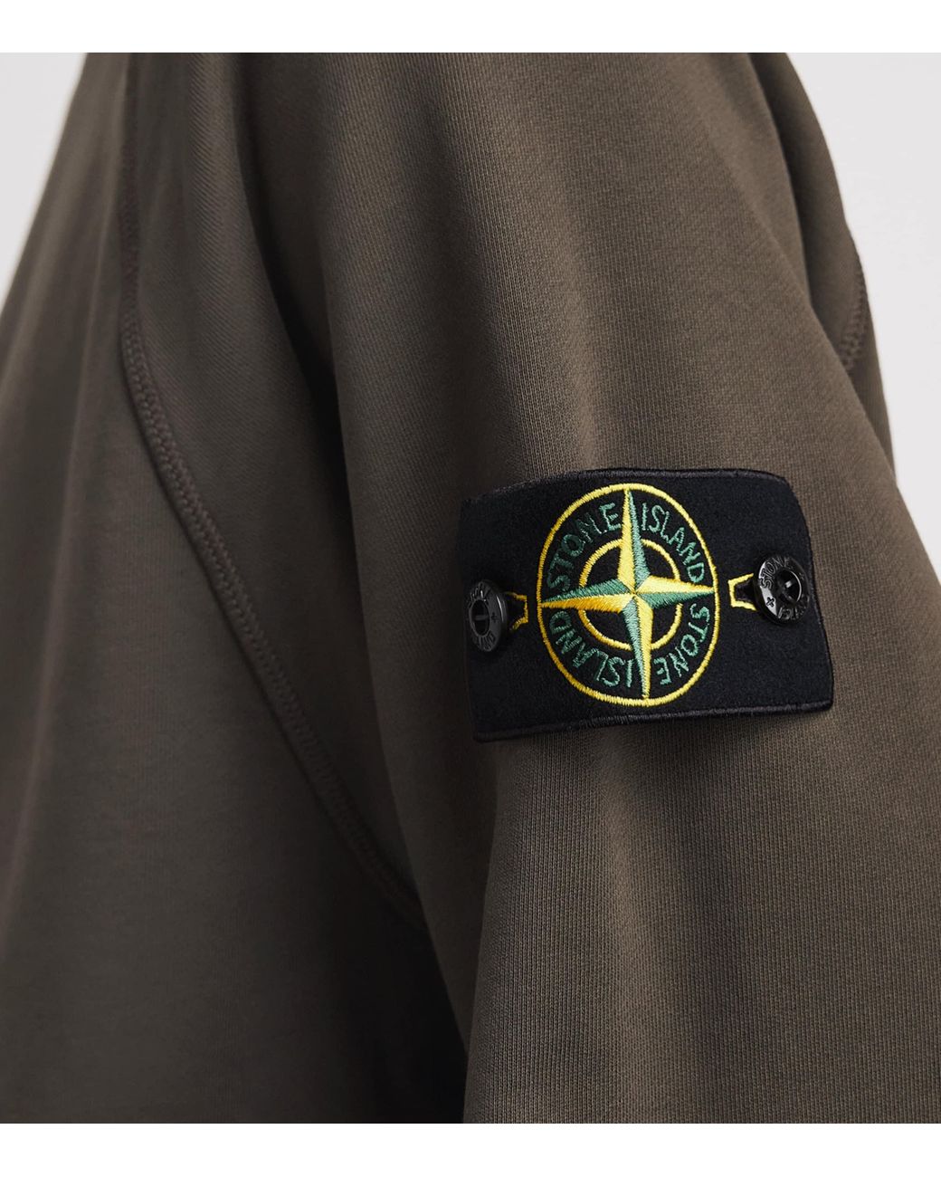 Stone Island Brown Cotton Compass Logo Sweatshirt for men