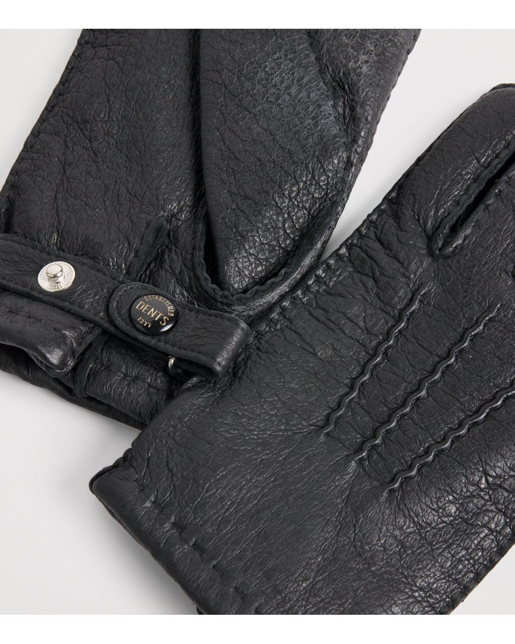 Dents Black Leather Hampton Gloves for men