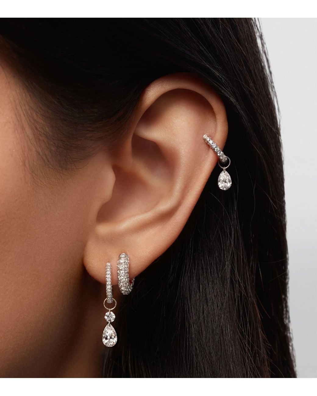 Maria Tash White Grand Floating Double Diamond Single Earring