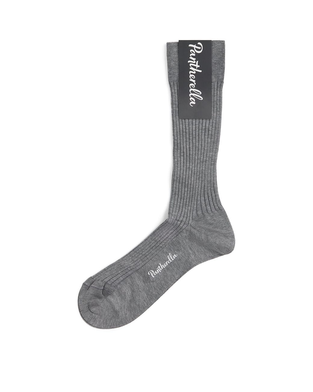 Pantherella Gray Ribbed Danvers Socks for men