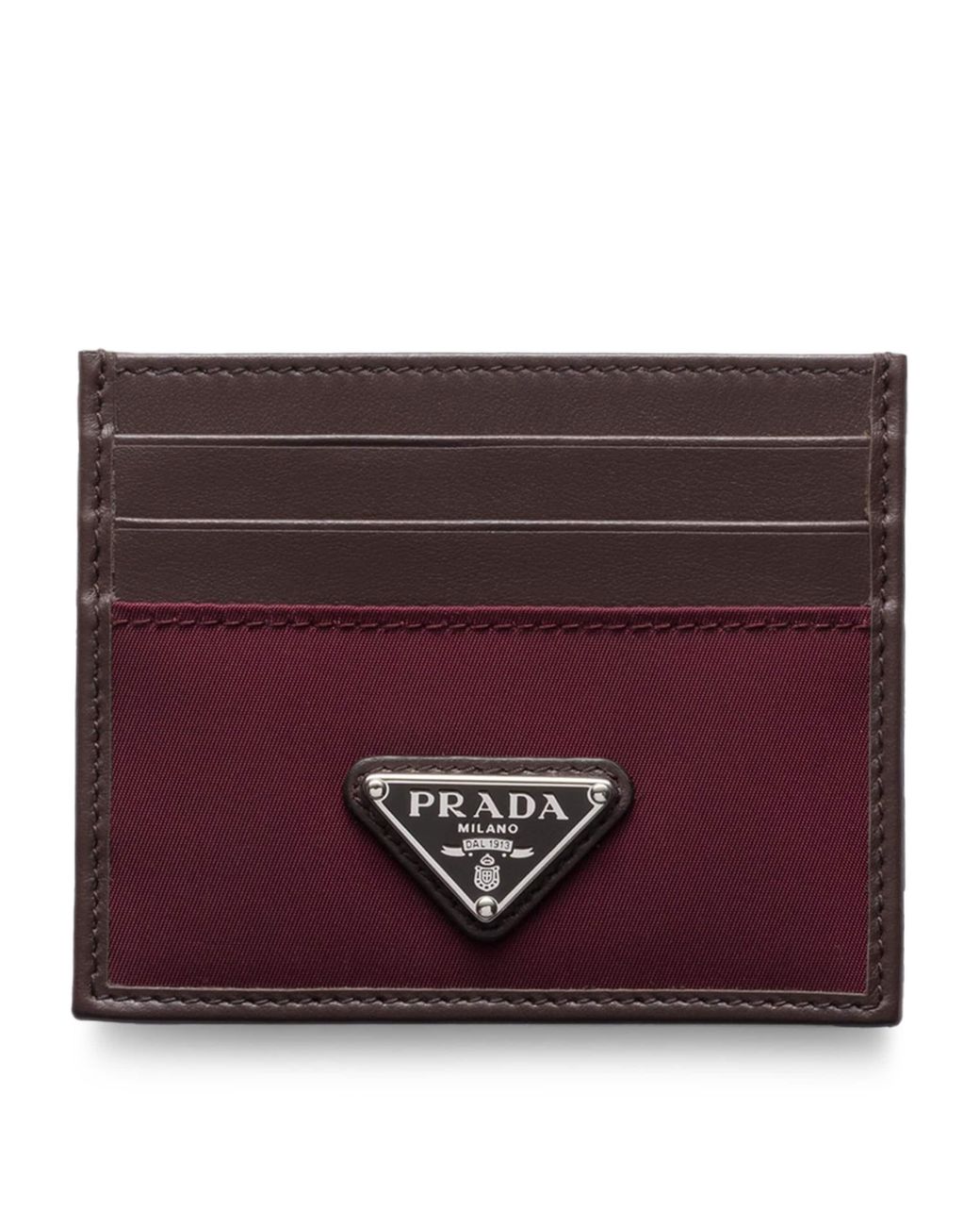 Prada Purple Re-Nylon And Leather Card Holder for men