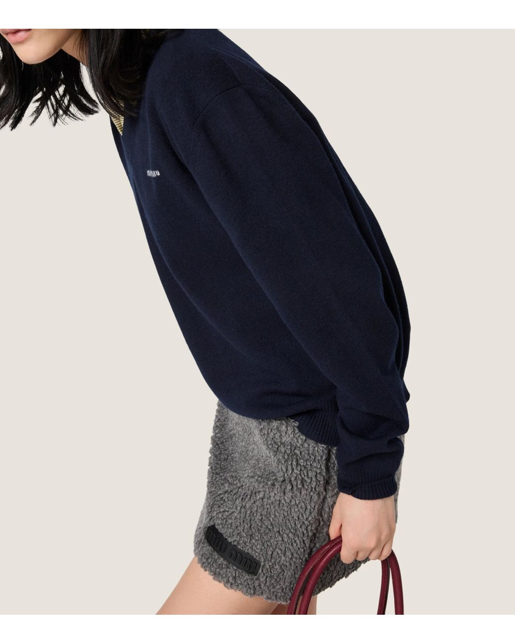 Miu Miu Black Fleece Mini Skirt