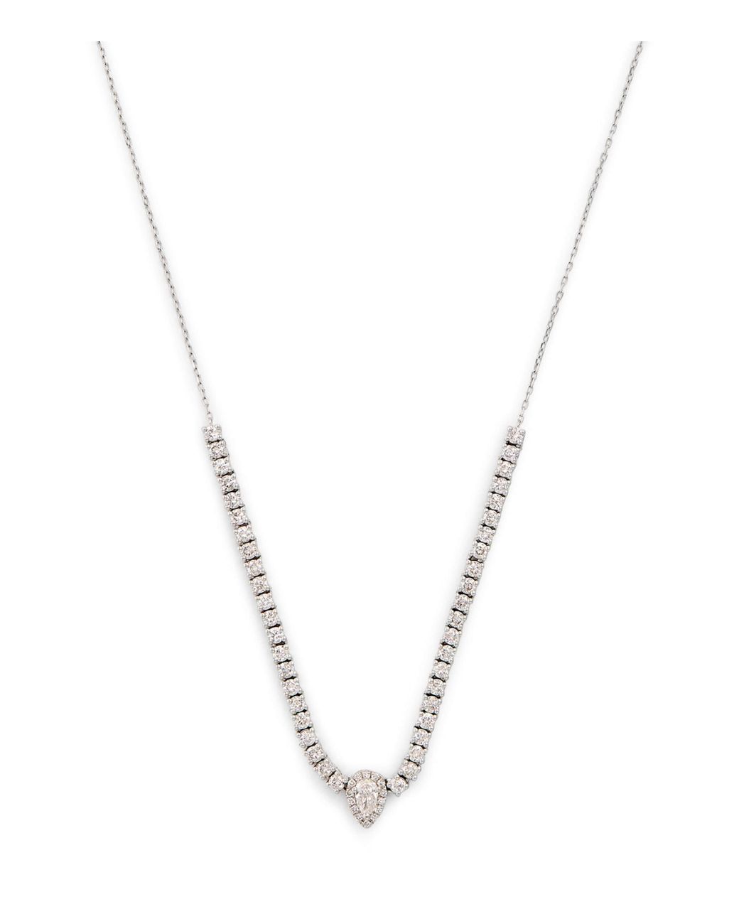 PERSÉE Metallic And Diamond Pear Tennis Necklace