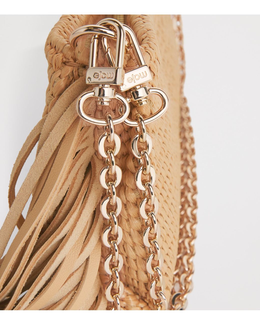 Maje Natural Raffia Miss M Clutch Bag
