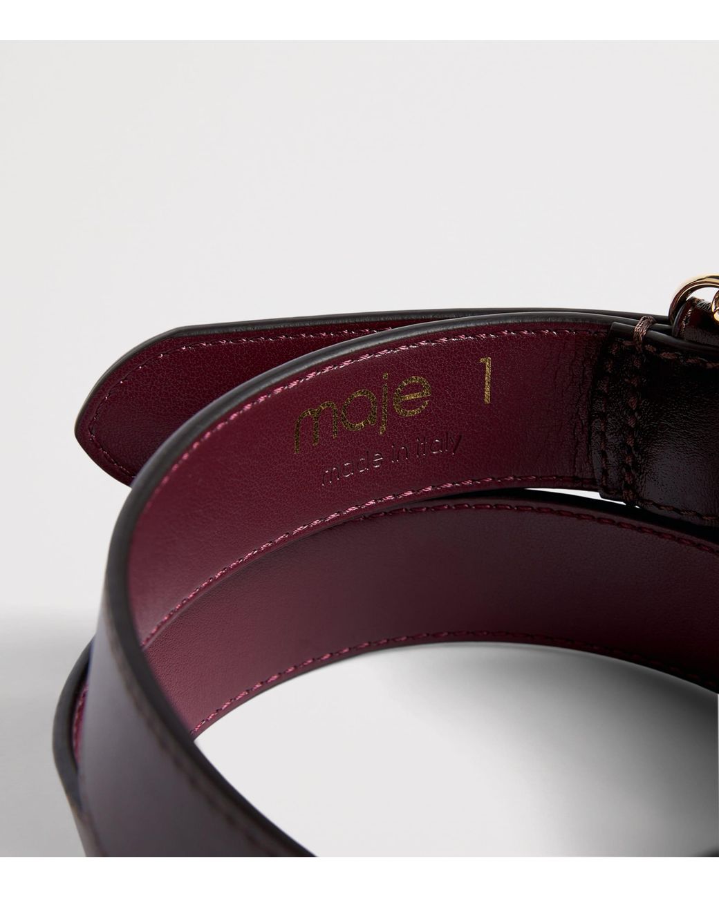 Maje Brown Leather Eyelet Belt