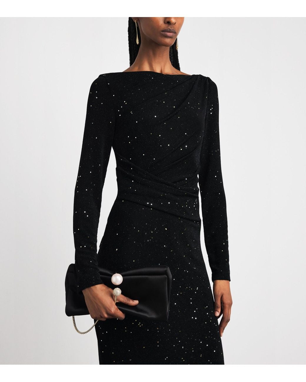 Talbot Runhof Black Embellished Spectrum Gown