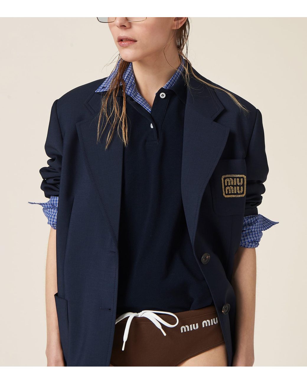 Miu Miu Brown Logo Bikini Bottoms