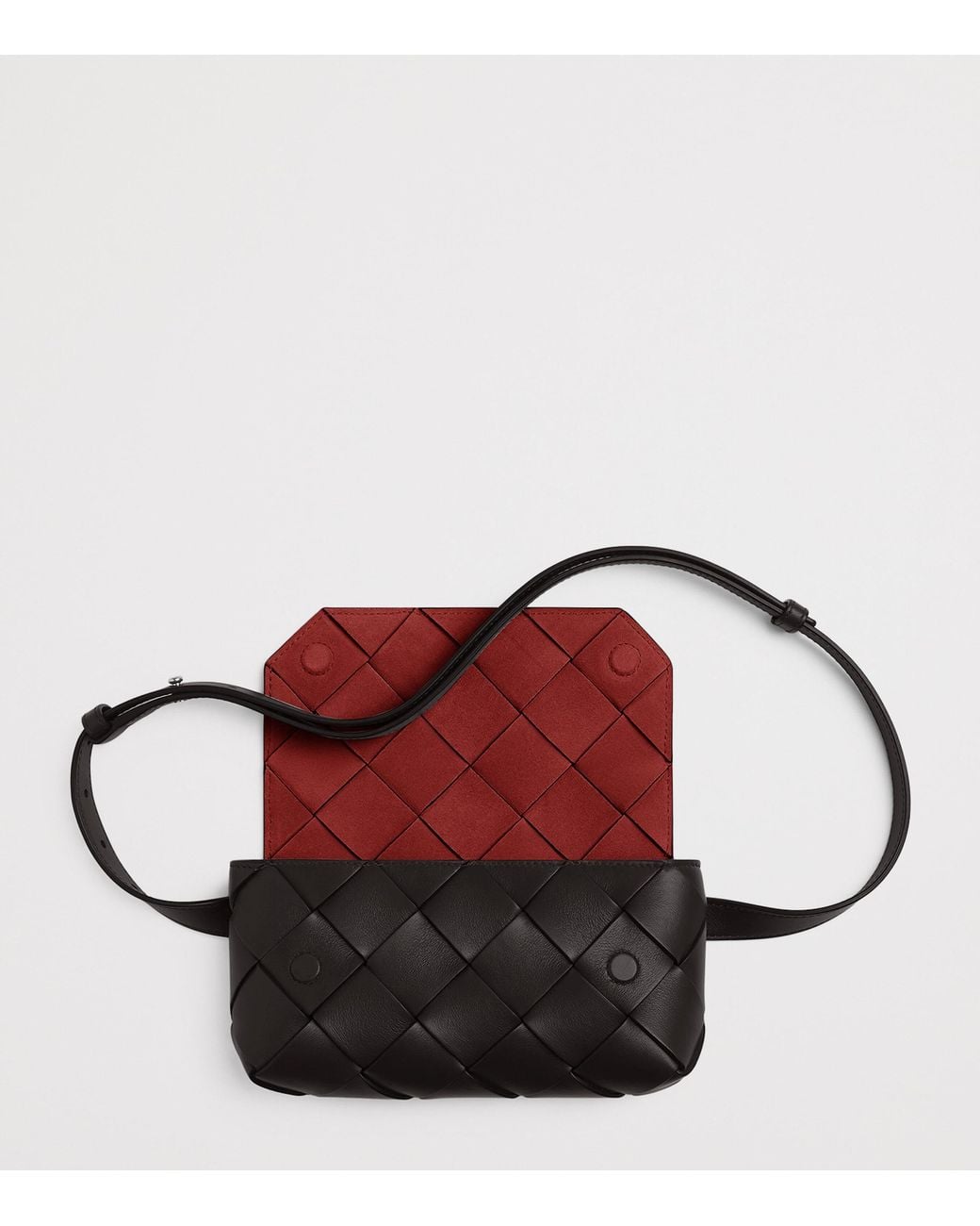 Bottega Veneta Black Small Leather Diago Belt Bag for men