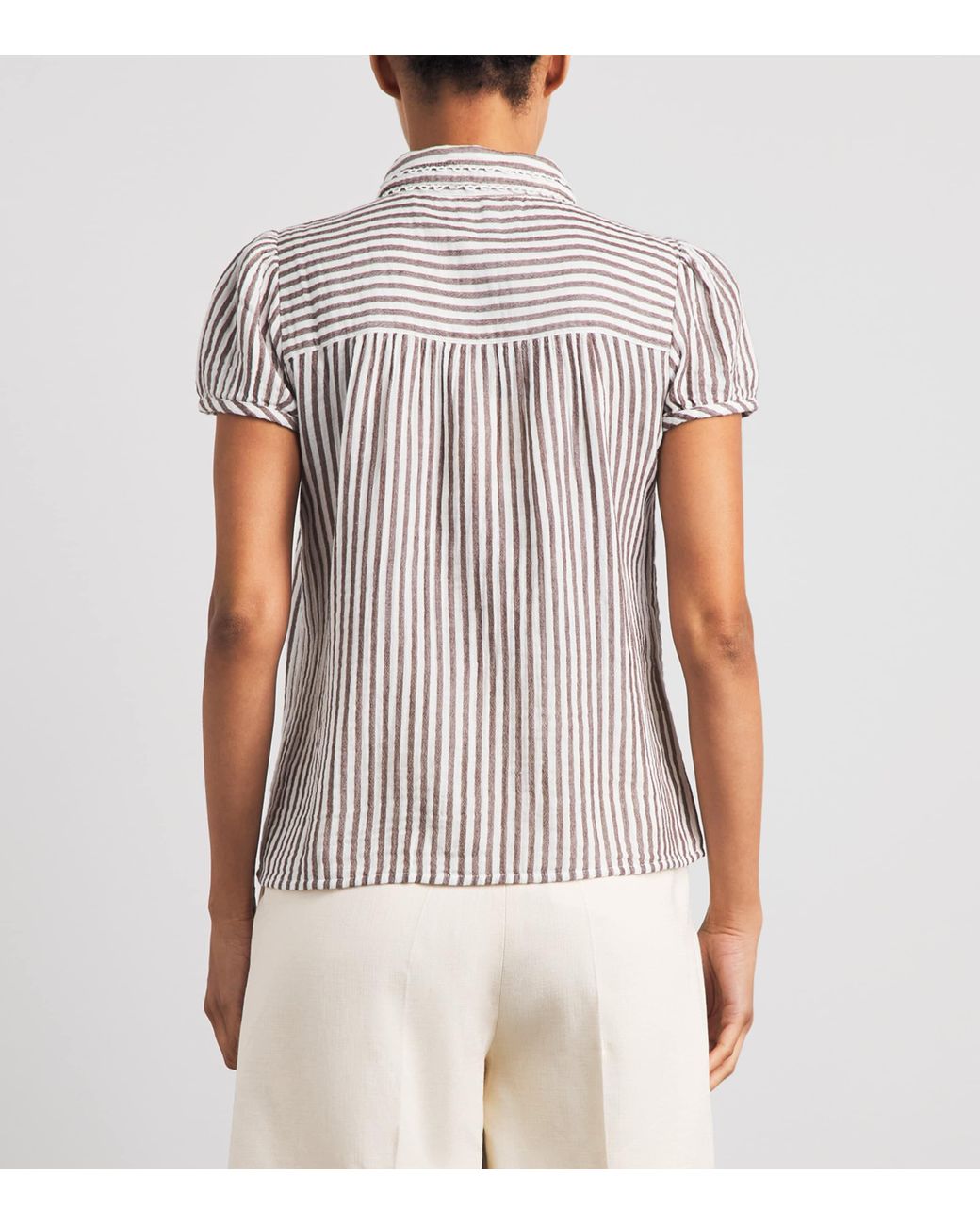 ME+EM White Embroidered Stripe Shirt