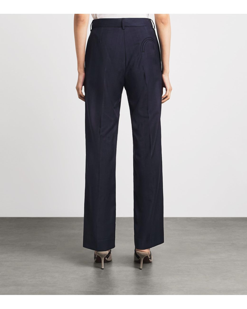 Blazé Milano Blue Virgin Wool Check Lundy Tailored Trousers