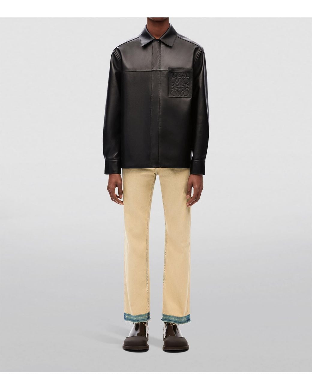Loewe Black Leather Jacket for men