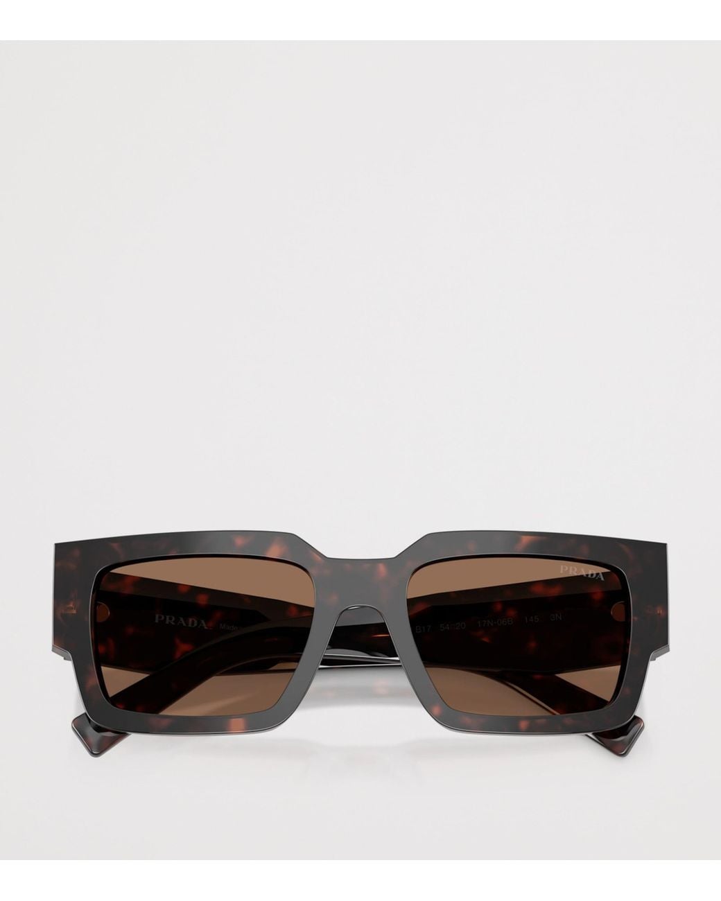 Prada Brown Acetate Rectangular Sunglasses for men