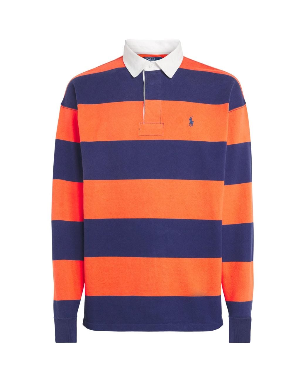 Polo Ralph Lauren Orange Cotton Stripe Rugby Shirt for men