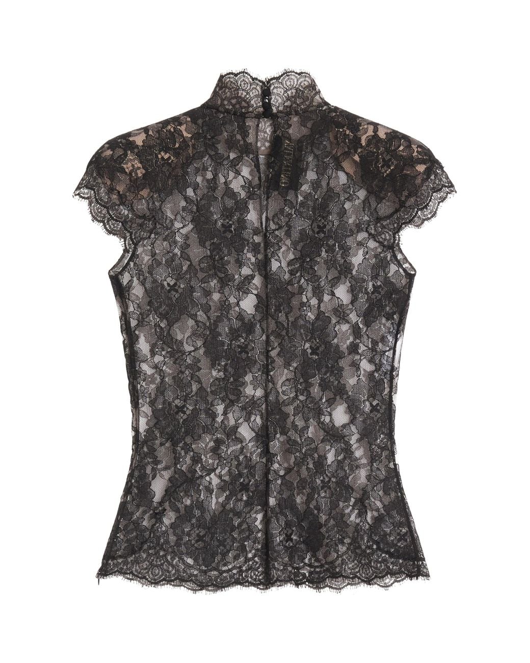 Valentino Black Lace High-Neck Top