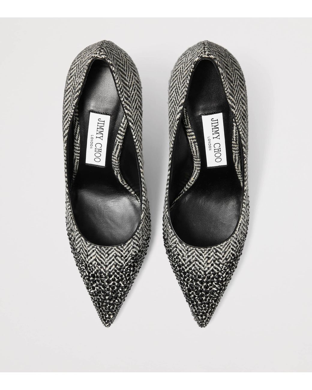 Jimmy Choo Gray Love 85 Crystal-Embellished Pumps
